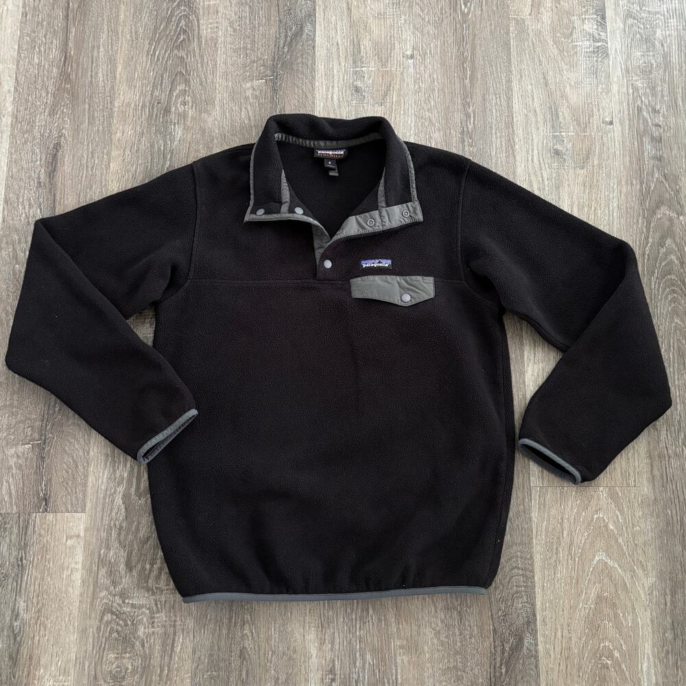 Patagonia Women's Synchilla Snap-T Fleece Pullover Black - Size: Medium - Picture 8 of 10